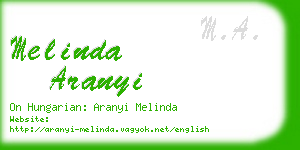 melinda aranyi business card